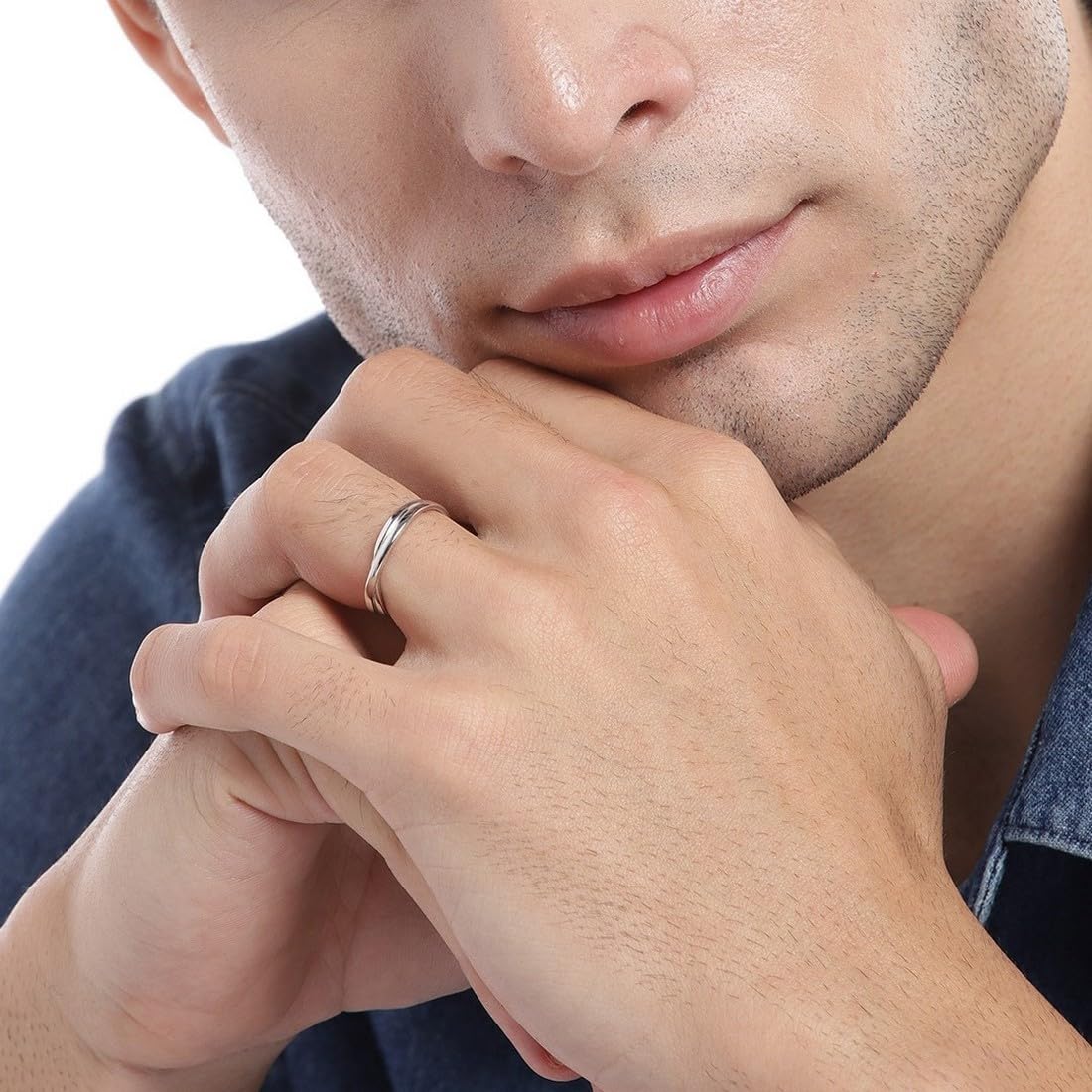 Women's 925 Sterling Silver Adjustable Ring, Rhodium Plated