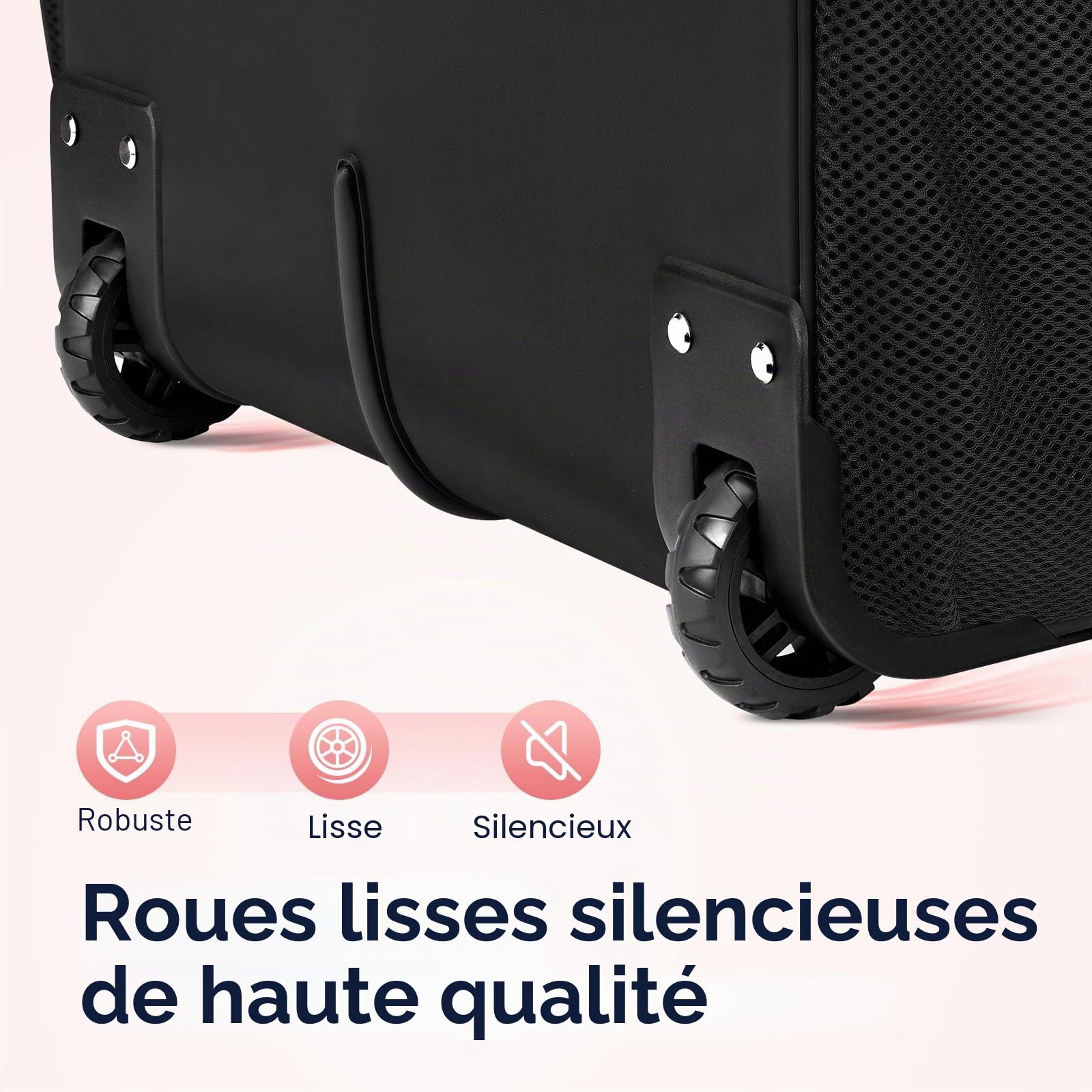 Ytonet Sac a roulettes de Ordinateur Portable Femme, Malette à roulettes pour Femmes 17.3 Pouces, Sac à roulettes pour Enseignantes 10 Poches de Rangement, comme Cadeau pour Mère, Enseignante, Noir