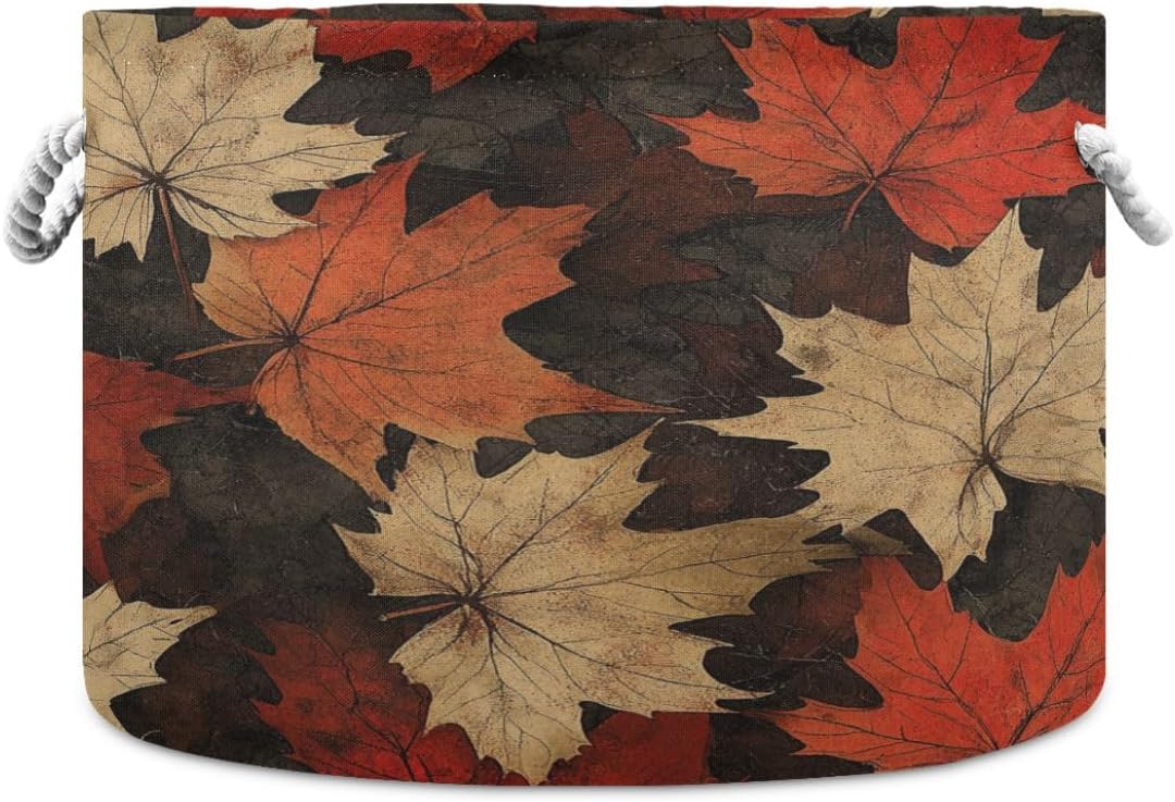 Halloween Gray Spider Web Storage Basket Laundry Hamper Canvas Collapsible Storage Organizer Bin with Handle for Clothes Books Playroom Decor