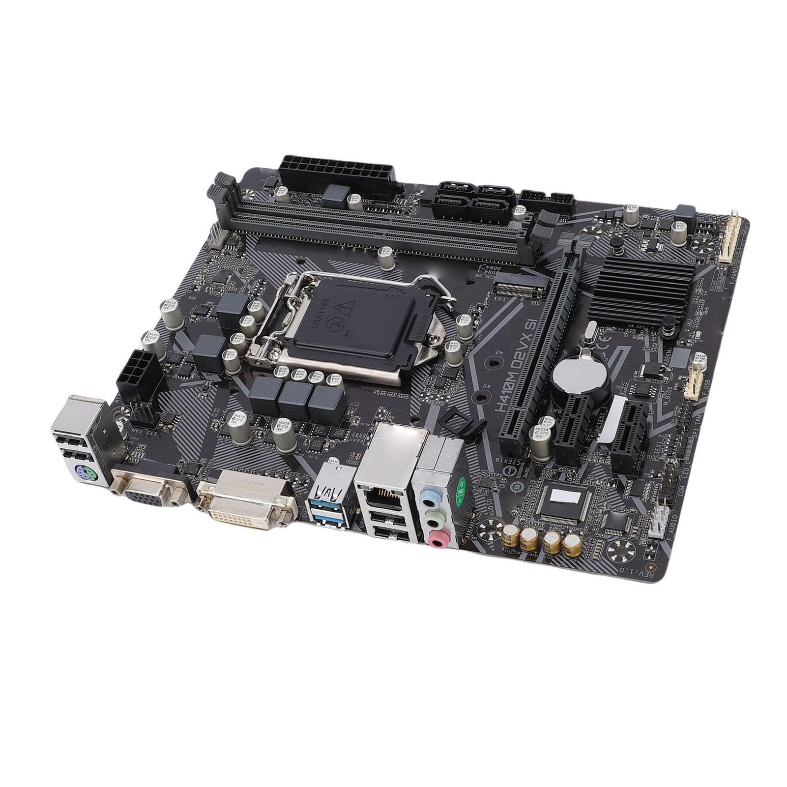 ciciglow Carte Mère de Jeu DDR4 H410M-D2VX-SI avec 2 Canaux DDR4 2933 pour Processeur LGA 1200 10e Génération, Adaptée aux PC de Jeu à Domicile 22,6x18,5 Cm
