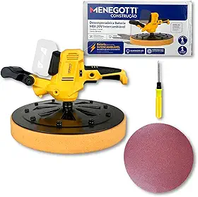 MENEGOTTI Desempenadeira a Bateria MDI 20V 370mm 40860420 Sem Fio Motorizada Brushless 270 RPM Para Reboco Acabamento Homogêneo