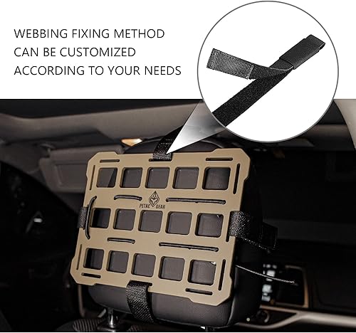 Miniatura 3 de PETAC GEAR Panel rígido Molle para vehículos, organizador de reposacabezas de automóvil, paneles de montaje de camión para engranajes tácticos
