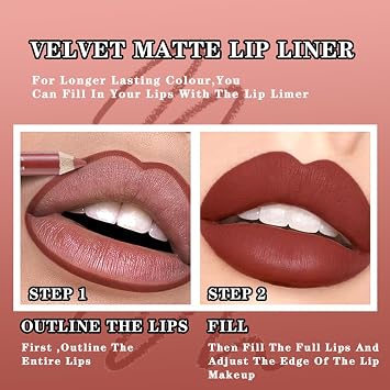 12 Colors Lip Liner Set,12 Colors High Pigmented Natural Lip Makeup Soft Pencils Longwear Smooth Ultra Fine,Girls and Women Lipstick Pen Lip Sets for Daily/Travel/Party/Work. (01)