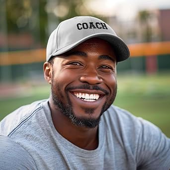 DALIX Coach Embroidered Sports League Baseball Cap Adjustable Dad Hat Mens