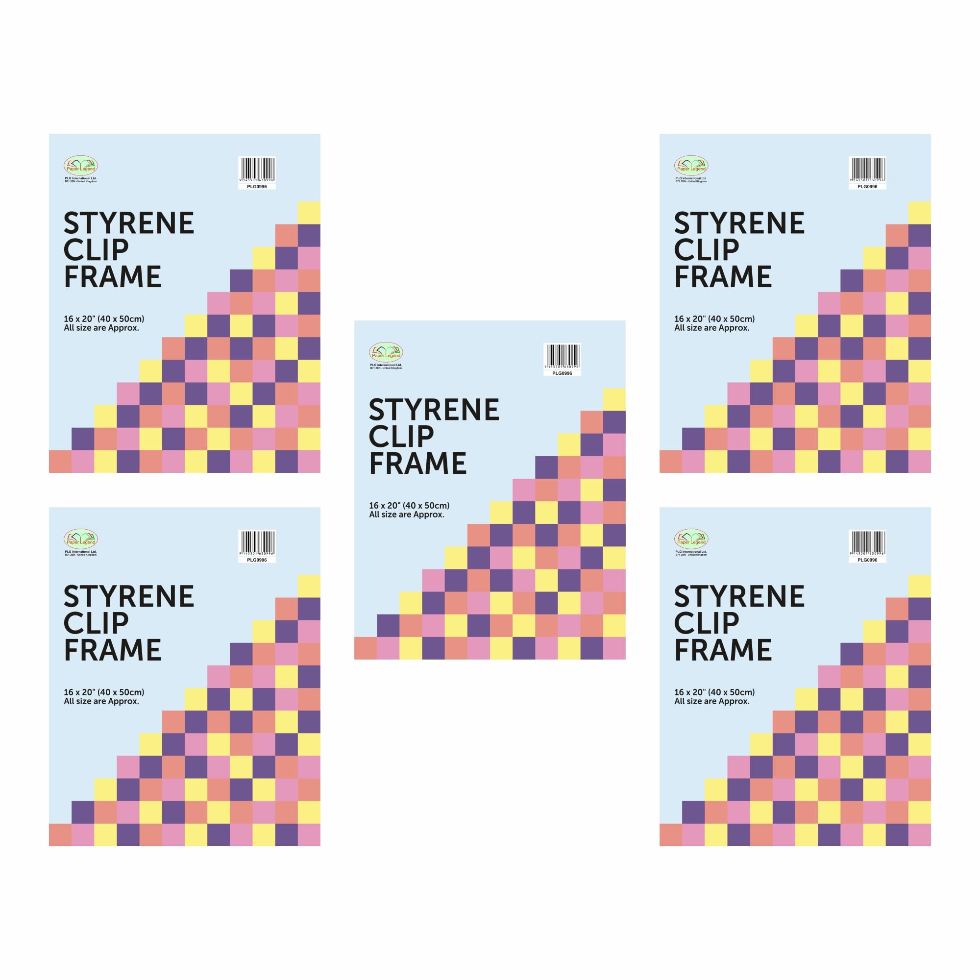 M1SS Clip Frame Picture Photo Frames Poster Frameless (Pack of 5, 16x20 Glass)