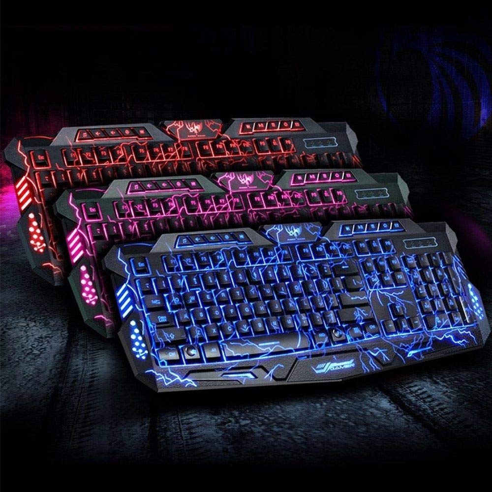 M200 Viola/Blu/Rosso LED Respirazione Retroilluminazione Pro Gaming Keyboard Mouse Combo