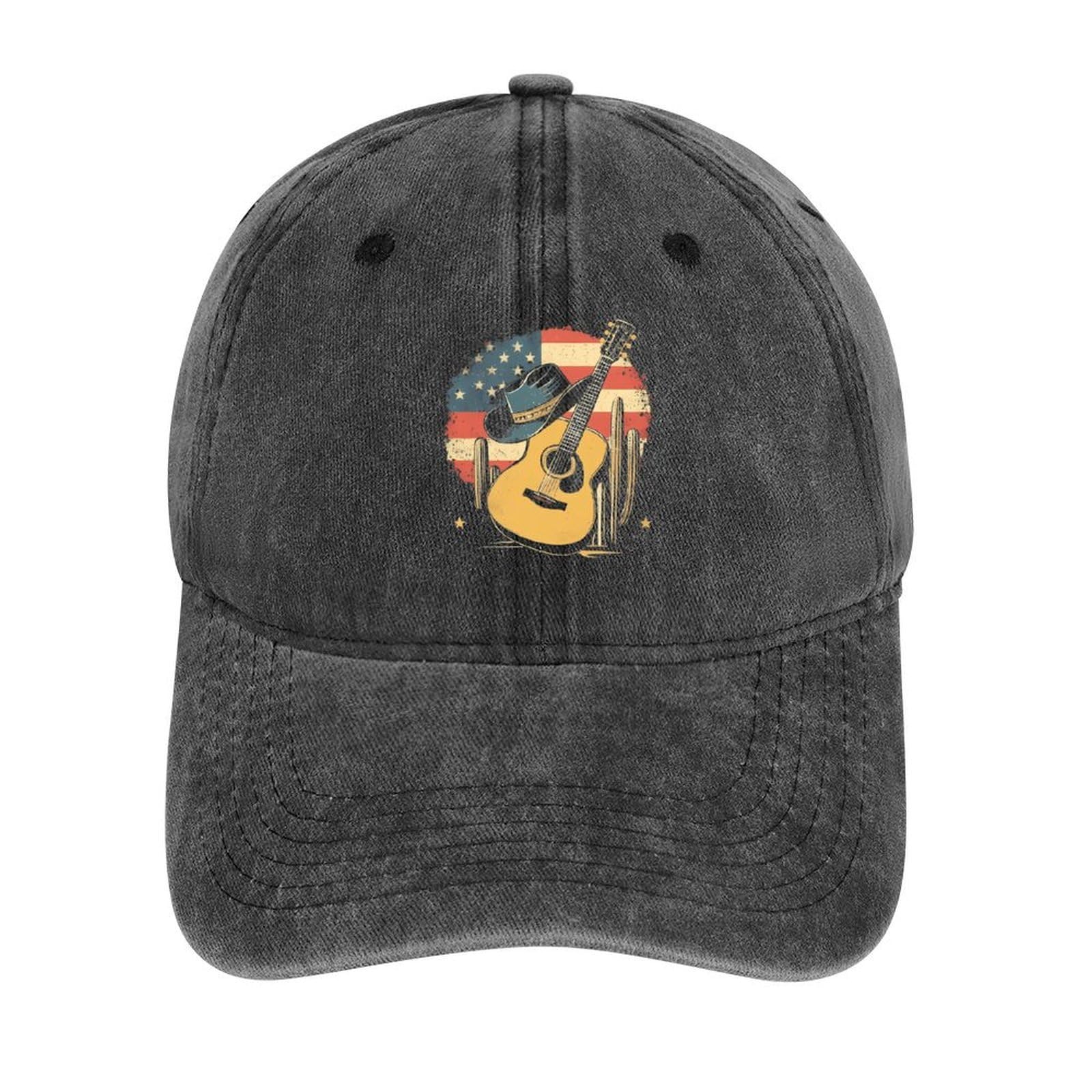 asbwuo Western Country Music Classic Cotton Baseball Cap Adjustable Golf Dad Hat Lightweight Hip Hop Hats Charcoal