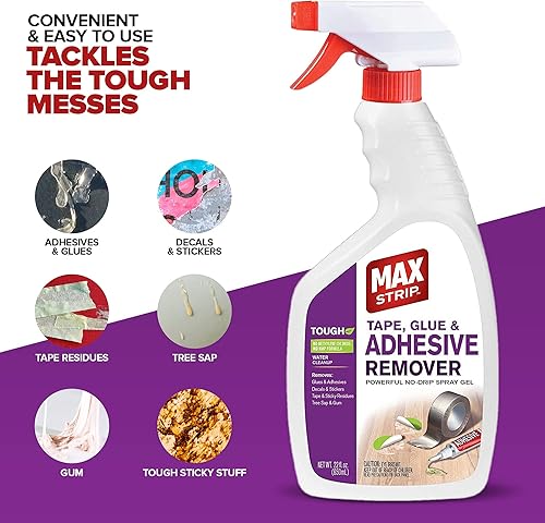 Miniatura 2 de Max Strip Tape, Glue & Adhesive Remover 22oz | Fast-Acting | Removes All Kinds of Glues, Stickers & Sticky Residue | For Wood, Metal & Multiple