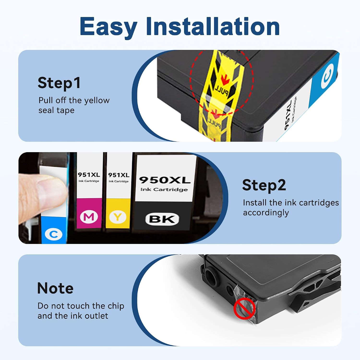 Pristar 950XL and 951XL Ink Cartridges Combo Pack Replacement for HP 950 951 Ink Cartridges Combo Pack Compatible with HP Officejet Pro 8600 8610 8620 8100 8630 8660 8640 276DW 251DW Printers, 4 Pack