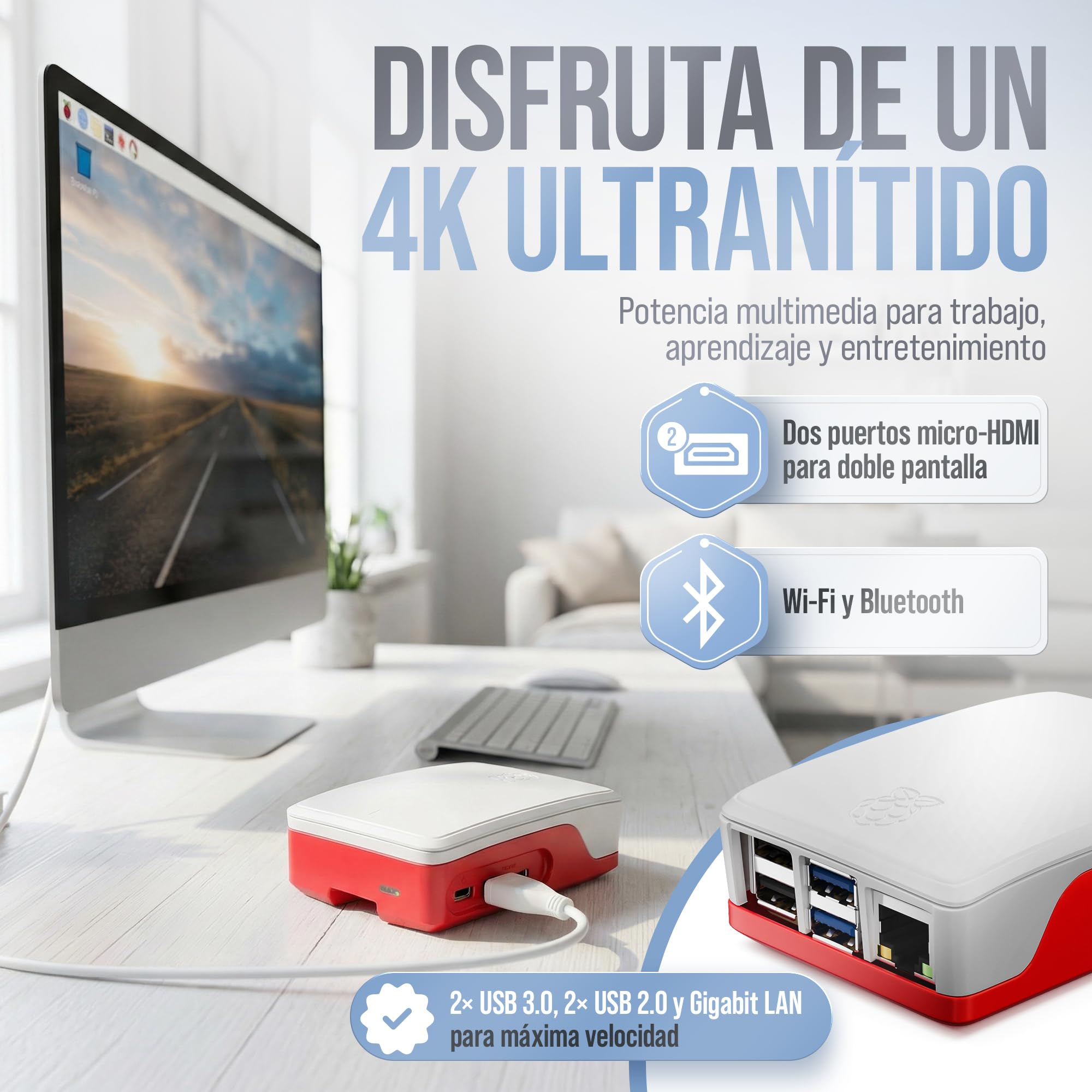 db-tronic Raspberry Pi 5 1 GB Starter Kit | Edición 64 GB | Alimentación 27 W | Carcasa con Ventilador | Micro HDMI 4K | Disipador | Ideal para Home Assistant y el Smart Home