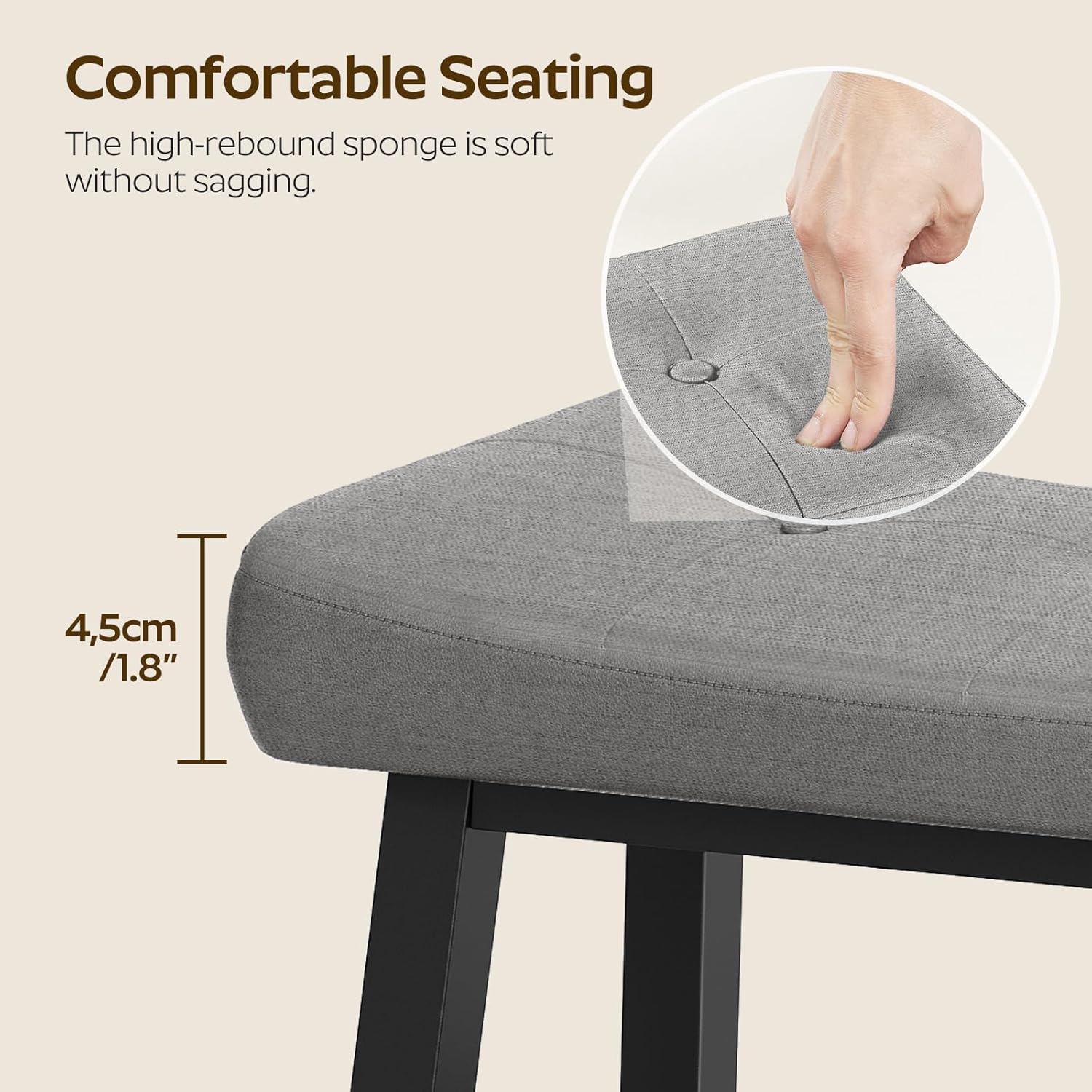 Shoe Bench, 3-Tier Shoe Rack, Entryway Bench with Storage and Cushion, Tall Shoe Cabinet with Flip Drawers and Coat Rack, HX02BG-SC01BKY1