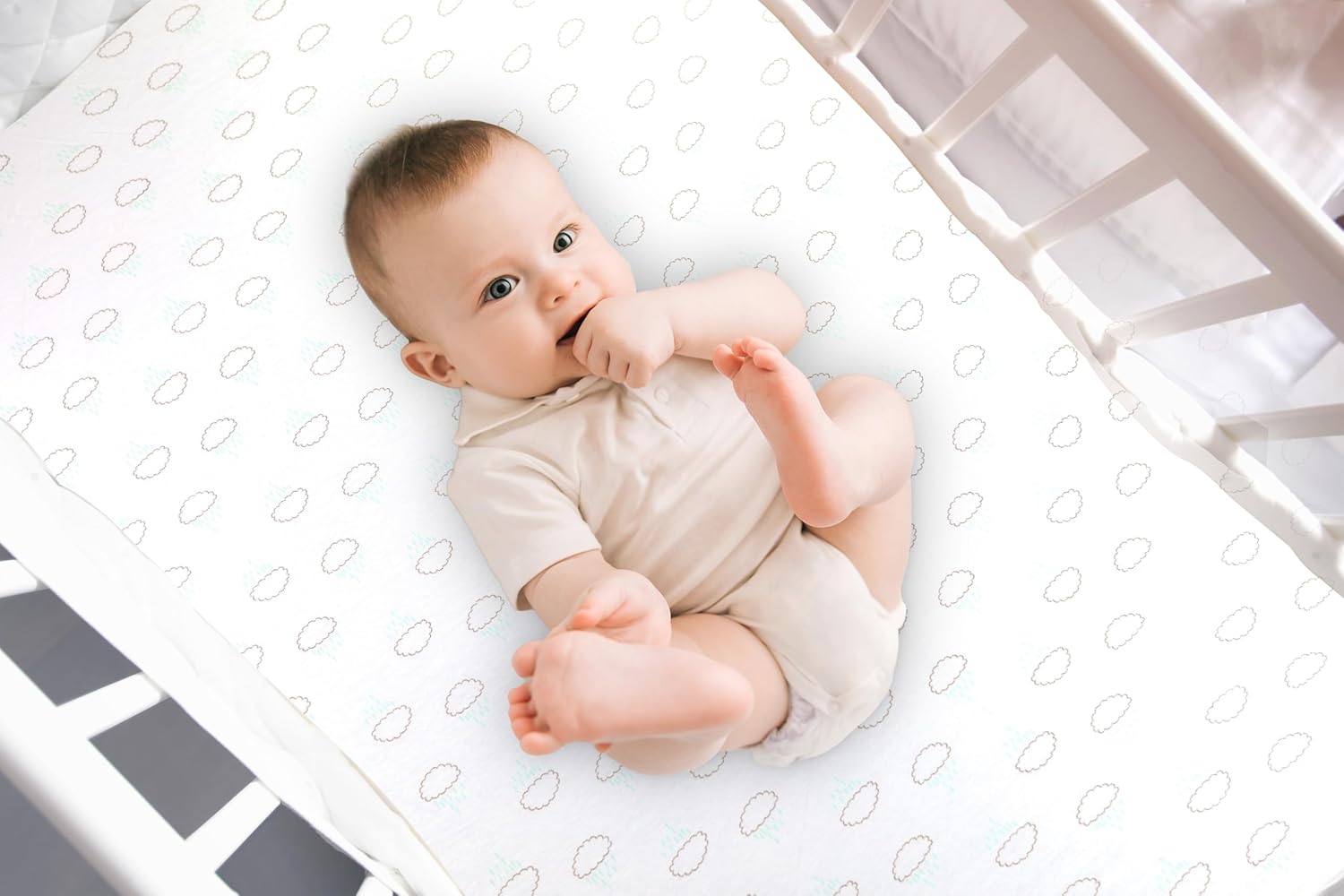 Bublo Baby 100% Organic Cotton 3 Pack and Play Sheets Fitted 38x24 – Soft Breathable Mini Crib Mattress Sheets for Baby, Portable Crib Sheets for Playpen or Travel Crib