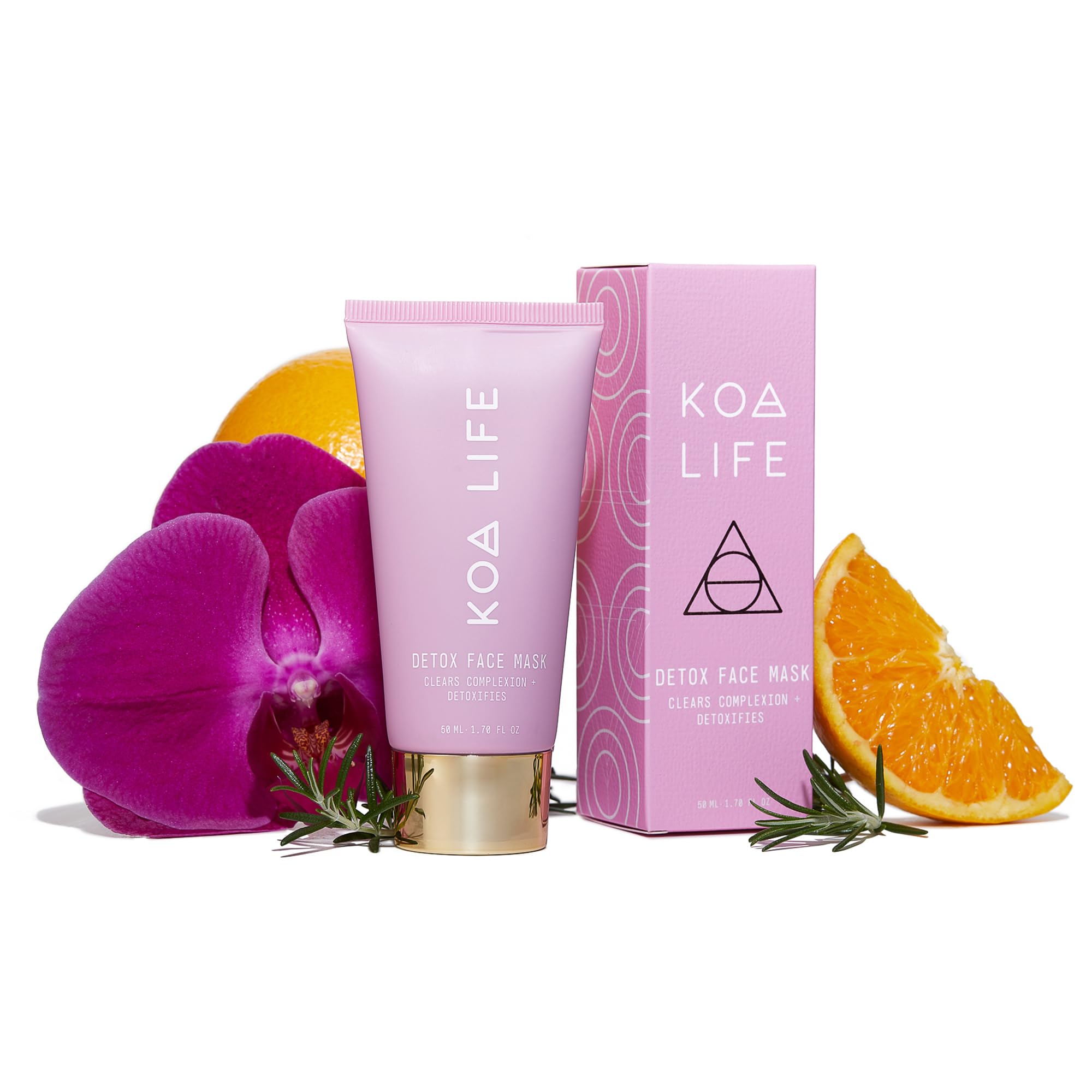 KOA LIFE Detox Face Mask - Charcoal Mask Skincare, Bentonite Clay, Facial Mask, Clay Face Mask, Deeply Hydrates, Nourishes Skin, Antioxidants, Natural, Vegan - 1.70 Fl Oz