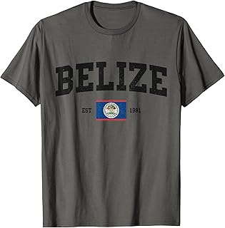 Belize Est. 1981 Belizean Flag Pride Vintage T-Shirt