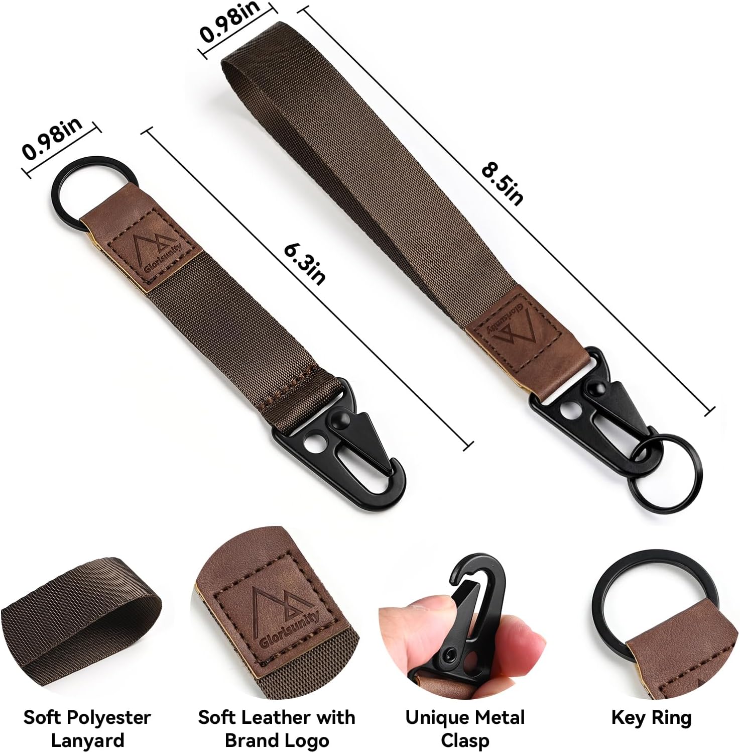 Hand Wrist Lanyard Key Chain Holder, Wristlet Strap for Key for Women & Men, Lanyard for Car Key (2 Piece)… - Image 3