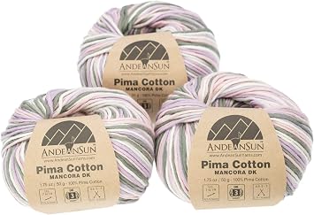 Set of 3 100% Pima Cotton [348 Yards Total] Siesta, #3 DK - Light