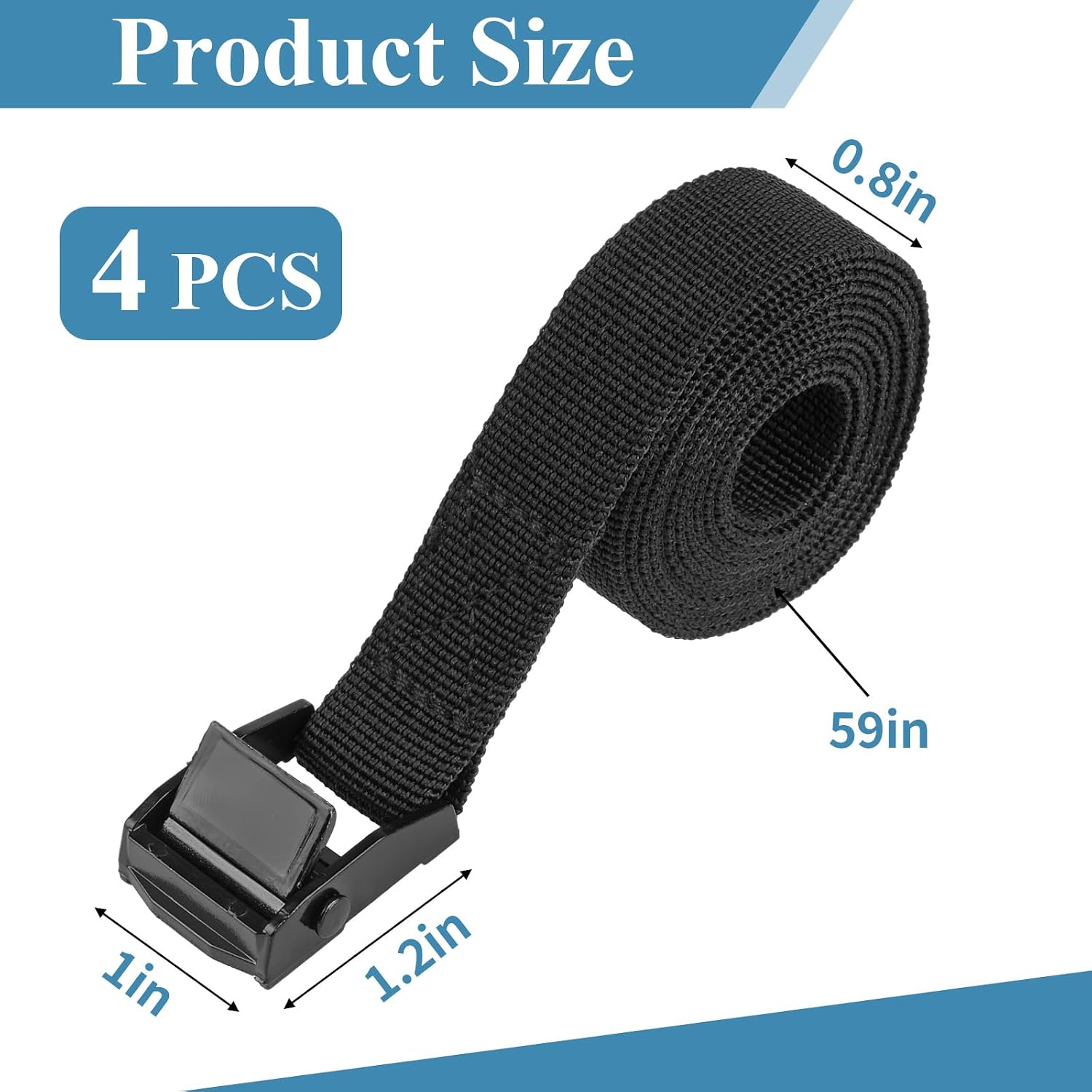 PEASUG Tie Down Straps, 4 Pack Lashing Straps with Buckles for Packing