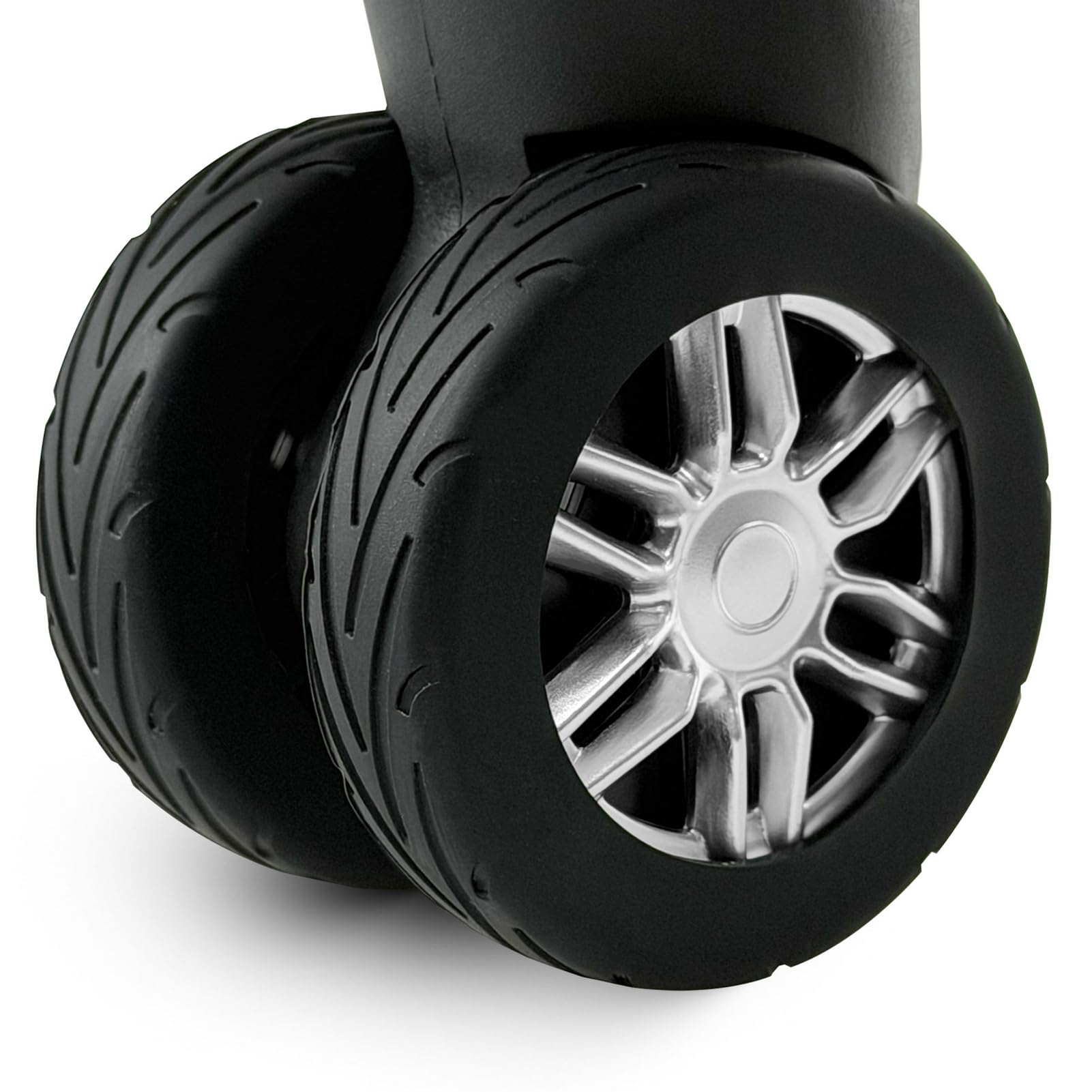 12 Pcs Silicone Luggage Wheel Covers for 1.96-2.36 Inch Spinner Wheels, Travel Accessories to Reduce Noise and Prevent Damage (Black）