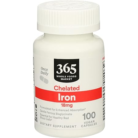 365 by Whole Foods Market, Iron Chelated 18Mg, 100 Veg Capsules