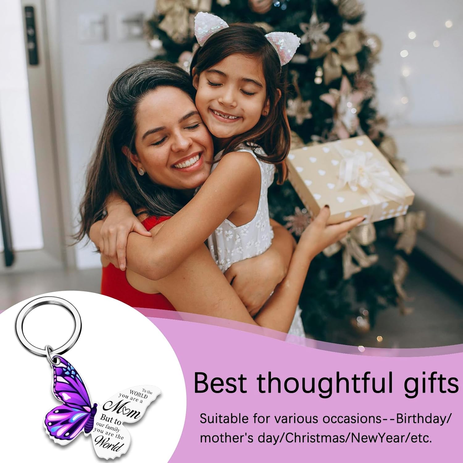 Mothersday Gift For Mom Birthday Gifts for New Moms from Daughter Son Pregnant Mothers Day Gifts From Daughter Mom Butterfly keychain - Image 7