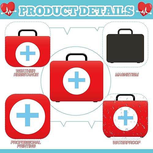 Miniatura 5 de Fabbay 25 unidades de imanes de enfermería para refrigerador, calcomanías magnéticas de enfermería, calcomanías divertidas para la escuela de