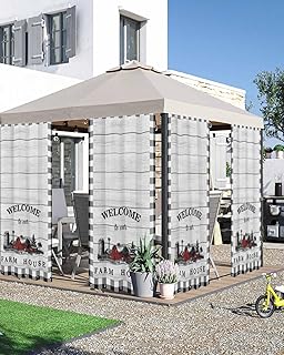 Outdoor Curtains for Patio Waterproof 95 Inches Long, Farmhouse Cabin Cabana Curtains Shades to Block Sun, Country Vintage House Wood Grain Pliad Outside Curtain for Porch, Gazebo, 54" x 95" x 2