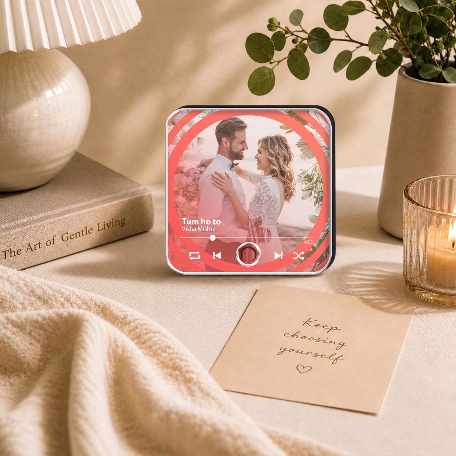 Gift Me Bazar Customized Musical Fridge Magnet with Photo and Song | Romantic Couple Gift for Husband Wife | Audio Message Gift | Rechargeable Sound Magnet-image-29