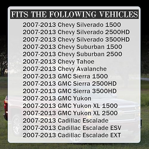 Miniatura 3 de LETINGFAR Manija de puerta lateral del conductor y del pasajero para Chevy Silverado Suburban Tahoe Avalanche 2007-2013, GMC Sierra Yukon, Cadillac