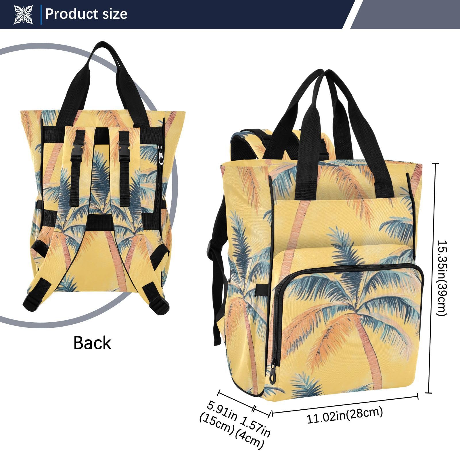 Bolsas de pañales para bebé, niña, niño, retro, árbol tropical