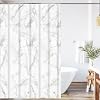 PEVA Shower Curtain 180x180cm,Heavy Duty Plastic Marble Pattern Weighted Shower Curtains Mould Proof Resistant Waterproof Bath Curtains with 12 Hooks for Wet Room,Bathroom,Shower Stall,Bath Tub