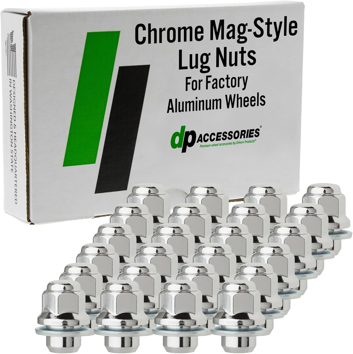 DPAccessories Lug Nuts Compatible with 1997-2004 Mitsubishi Montero Sport | Chrome OEM Style | Factory Aluminum Wheels Only | Set of 24 Wheel Nuts | DMIMNS01F-CH/1