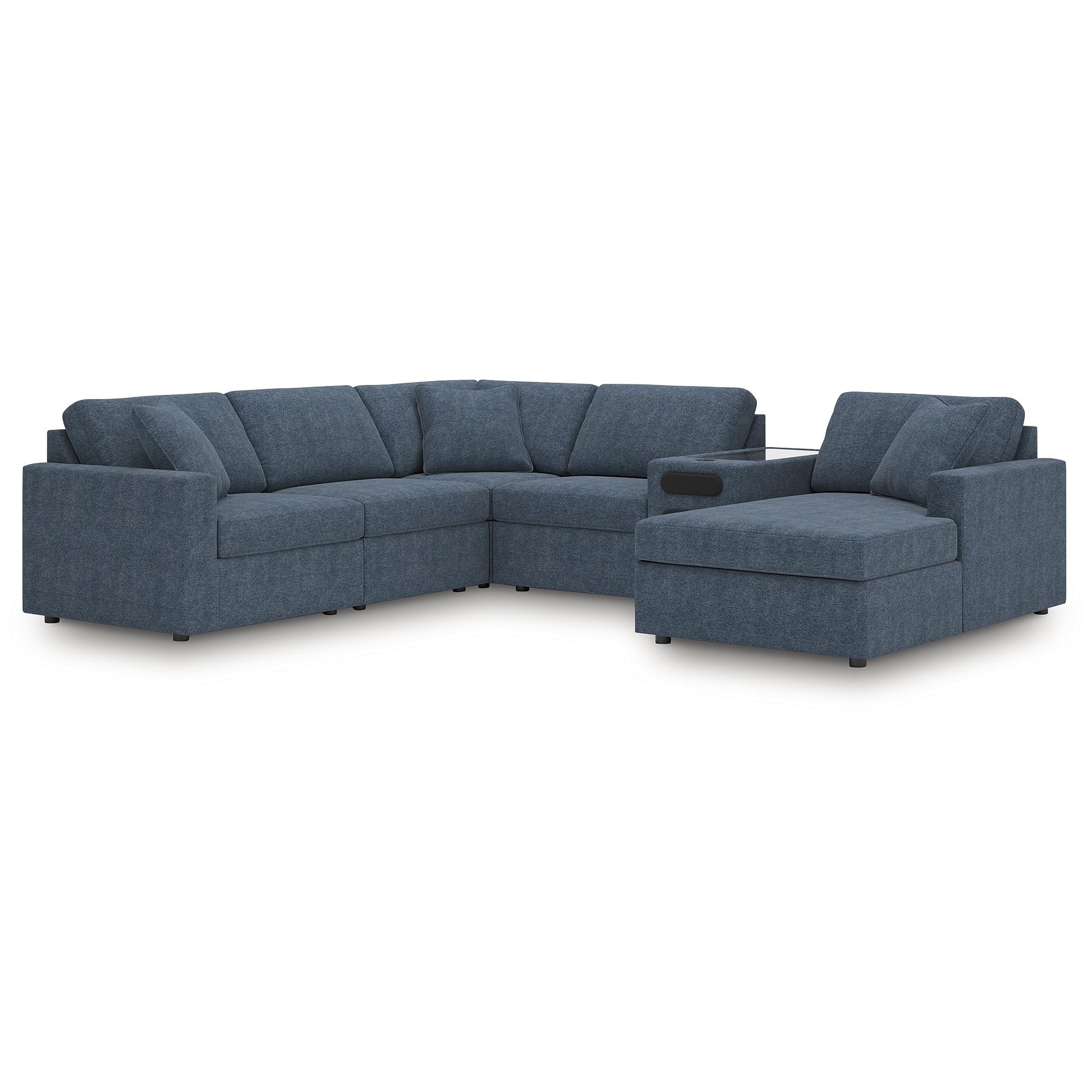 Signature Design by Ashley 6-Piece Modular Sectional with Chaise, Ink Blue
