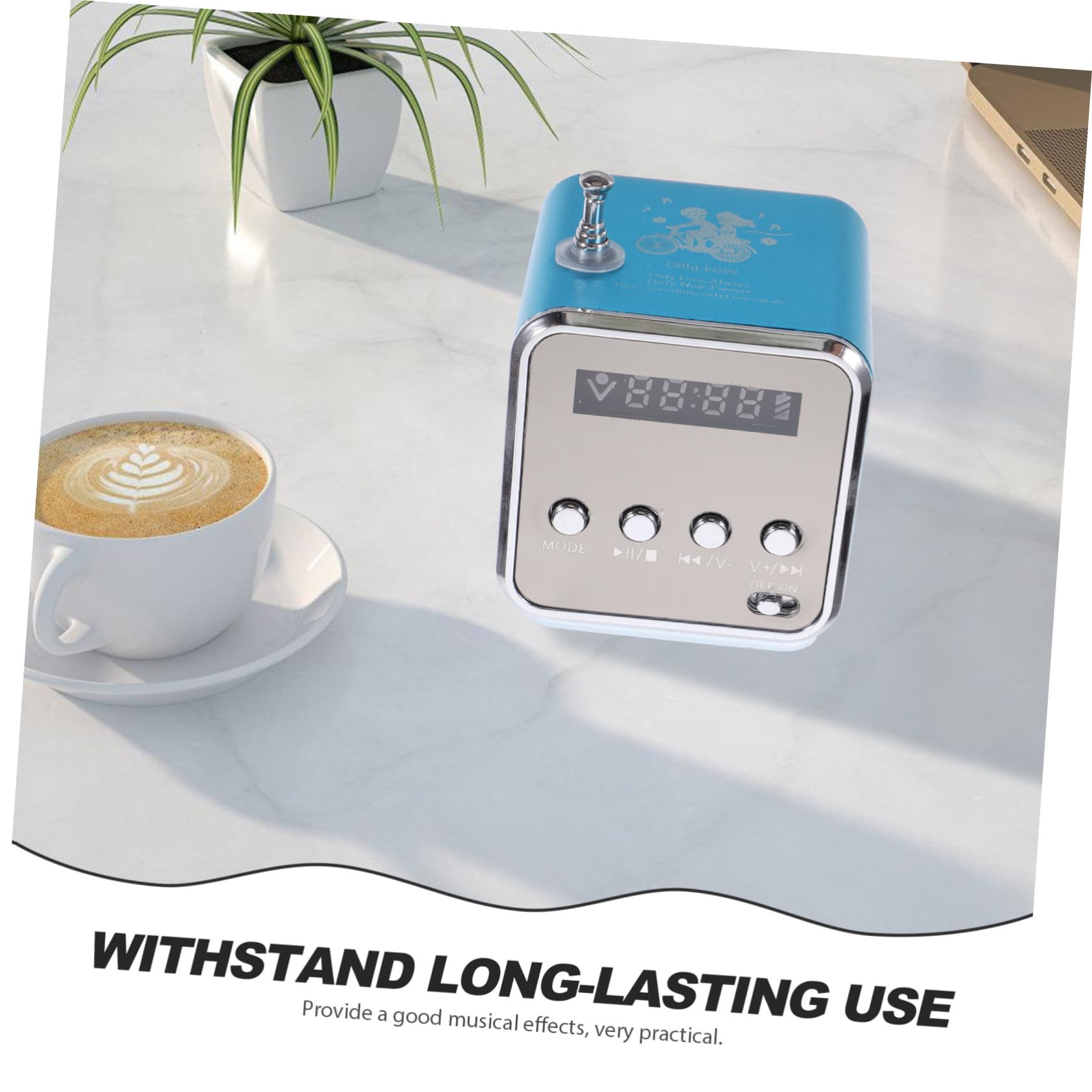 Toddmomy Mini-Enceinte sans Fil Portable Rétro Bleue en Alliage D’Aluminium