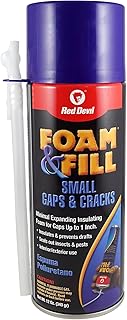 Red Devil 0913 Spray Foam & Fill Small Gaps & Cracks Expanding Insulation, Polyurethane Sealant, 12 oz, Off-White, Pack of 1