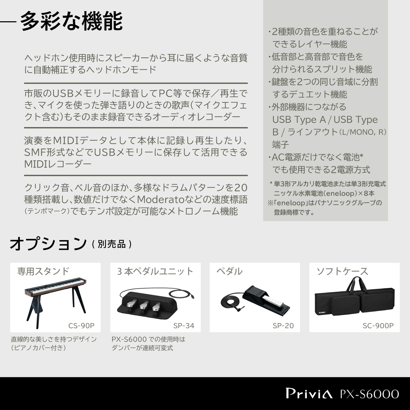 E-Piano Privia PX-S6000 – Schwarz