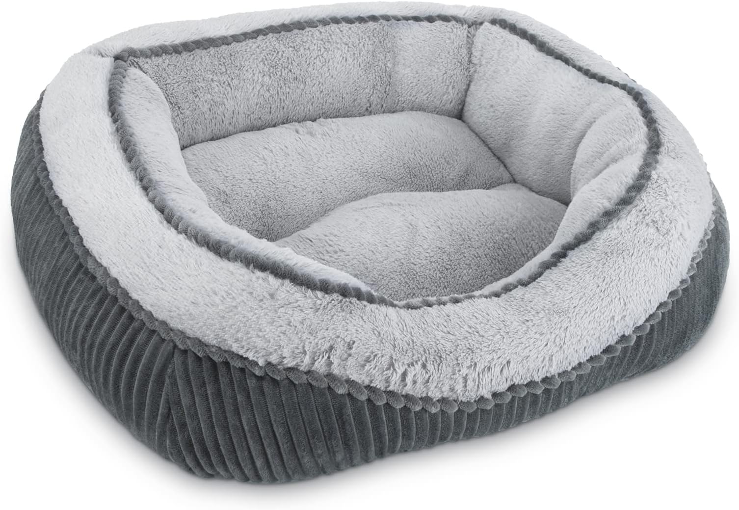 MIXJOY Small Dog Bed Washable(51x49cm), Super Soft Cosy Dog Beds Grey Pet Bed, Premium Grey Rectangle Puppy Bed for Small Medium Large Dogs, Ideal for Labrador, Chihuahua, Springer Spaniel, etc