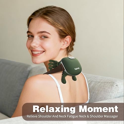 Miniatura 8 de Masajeador de cuello y espalda con calor, masajeadores portátiles de tejido profundo Shiatsu para aliviar el dolor de hombros y cuerpo, masaje