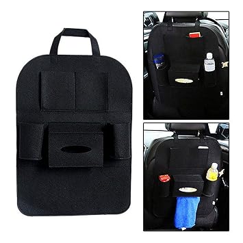 DD Retails Car Seat Back Multi Pocket Storage Bag Organizer (Black)