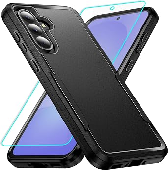 for Samsung Galaxy A36 5G Case with Screen Protection Heavy Duty Protective Shockproof and Scratch Proof Cell Phone case for Samsung Galaxy A36 5G-Black
