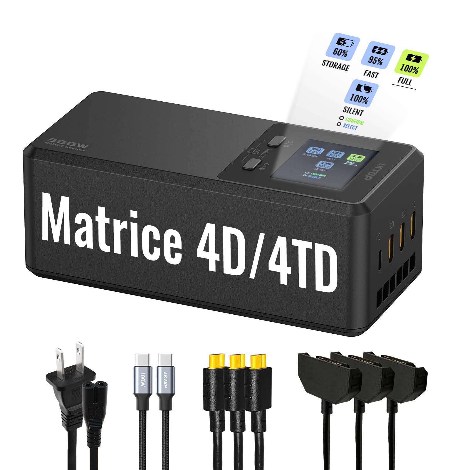 Estación de batería múltiple LKTOP Matrice 4D con LCD IPS de 1.5 pulgadas 2
