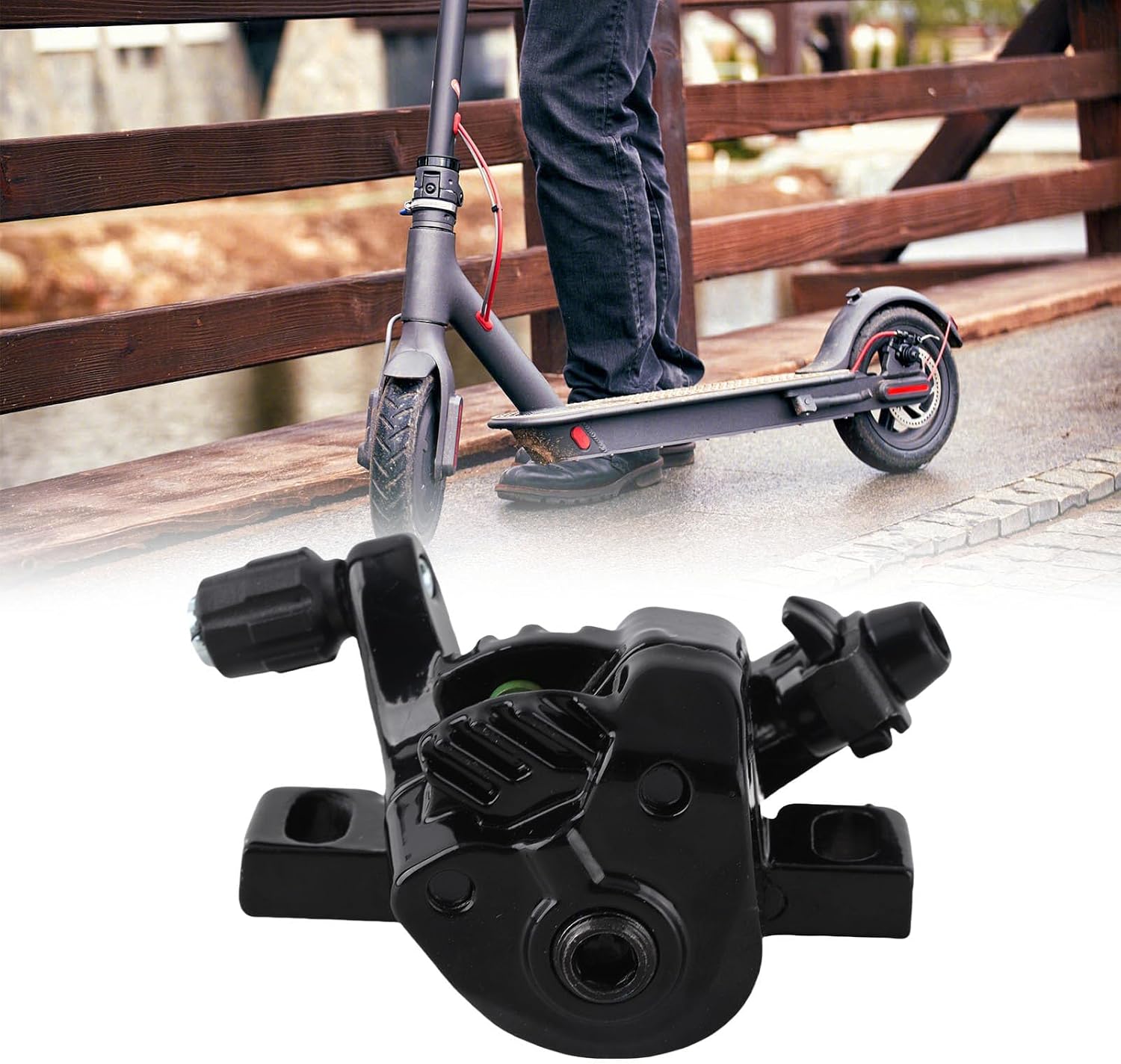 VBESTLIFE Scooter Disc Brake Caliper, Electric Scooter Brake Right Side Caliper Replacement Parts Mechanical Brake Disc Accessory