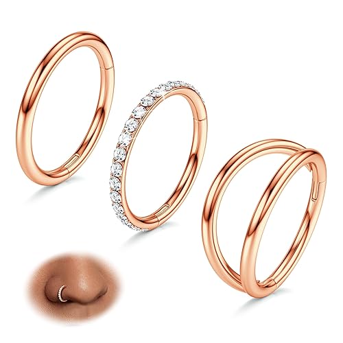 BodyBonita 3pcs Nose Rings Hoops - Double Hoop Nose Ring