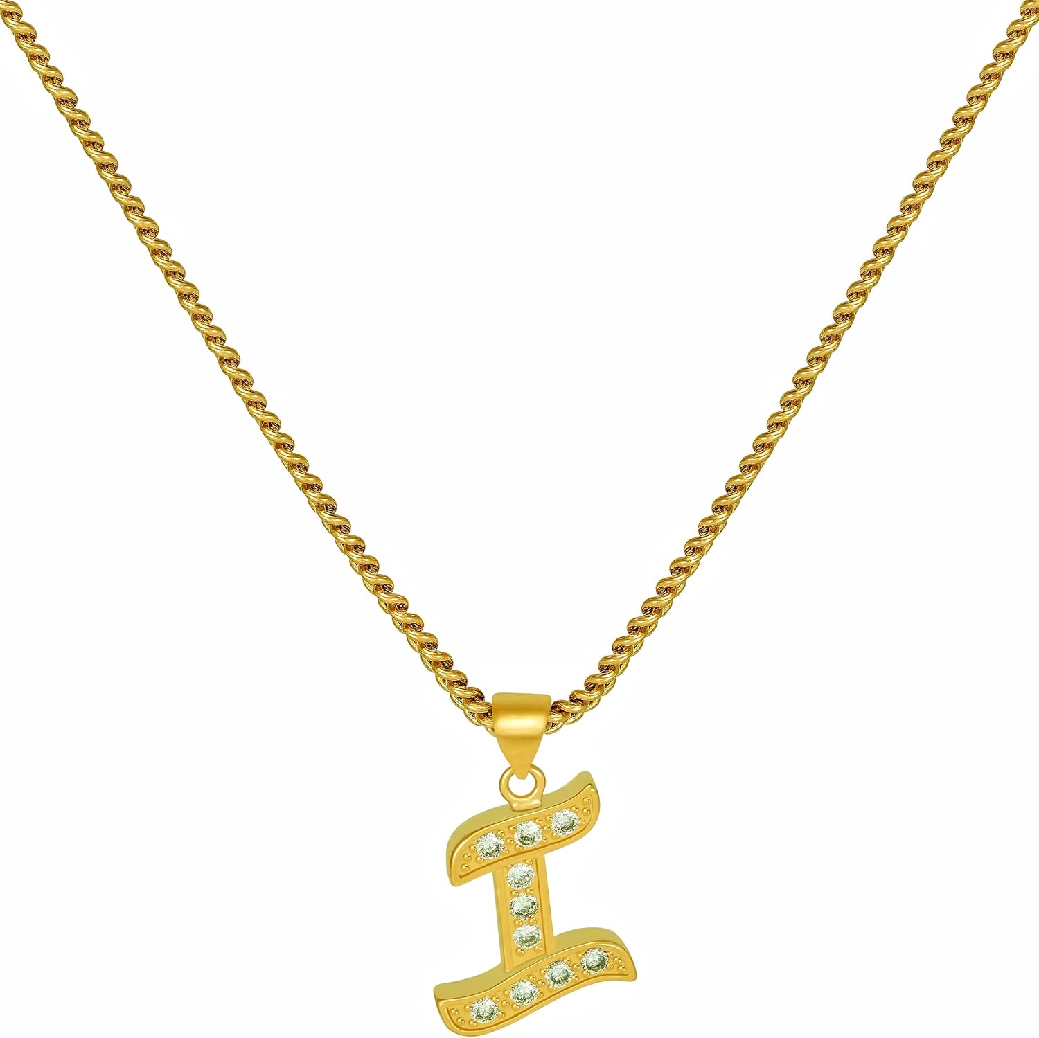 LIFETIME JEWELRY Gold Letter Necklace - Cubic Zirconia A-Z Initial Pendant - Real 24k Gold Plated - Lifetime Replacement Promise - 7/8 inch