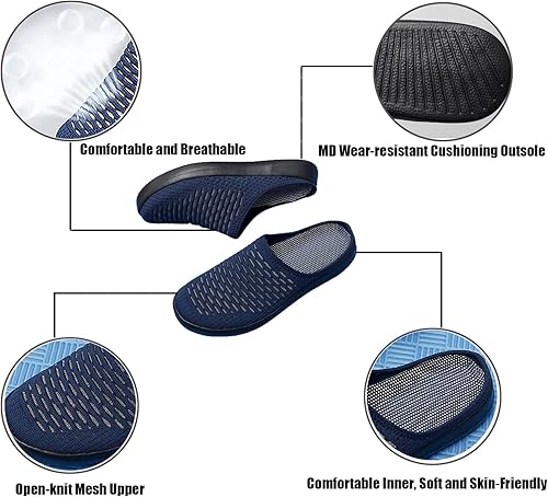 Miniatura 3 de WENOREG Zapatos deportivos de plataforma para mujer, ligeros, sin cordones, con espalda abierta, para verano, de malla, transpirables, cómodos, para