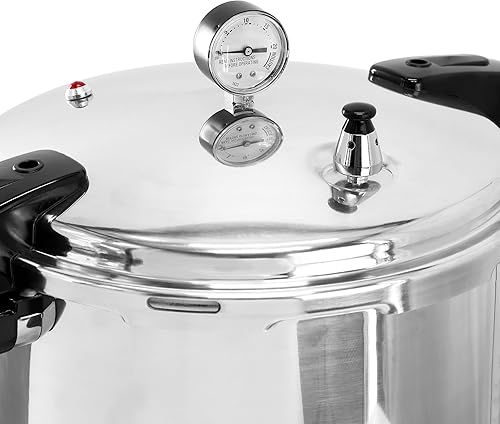 Miniatura 4 de MegaChef Olla a presión de aluminio de gran capacidad de 24 cuartos de galón para estufas de inducción y gas