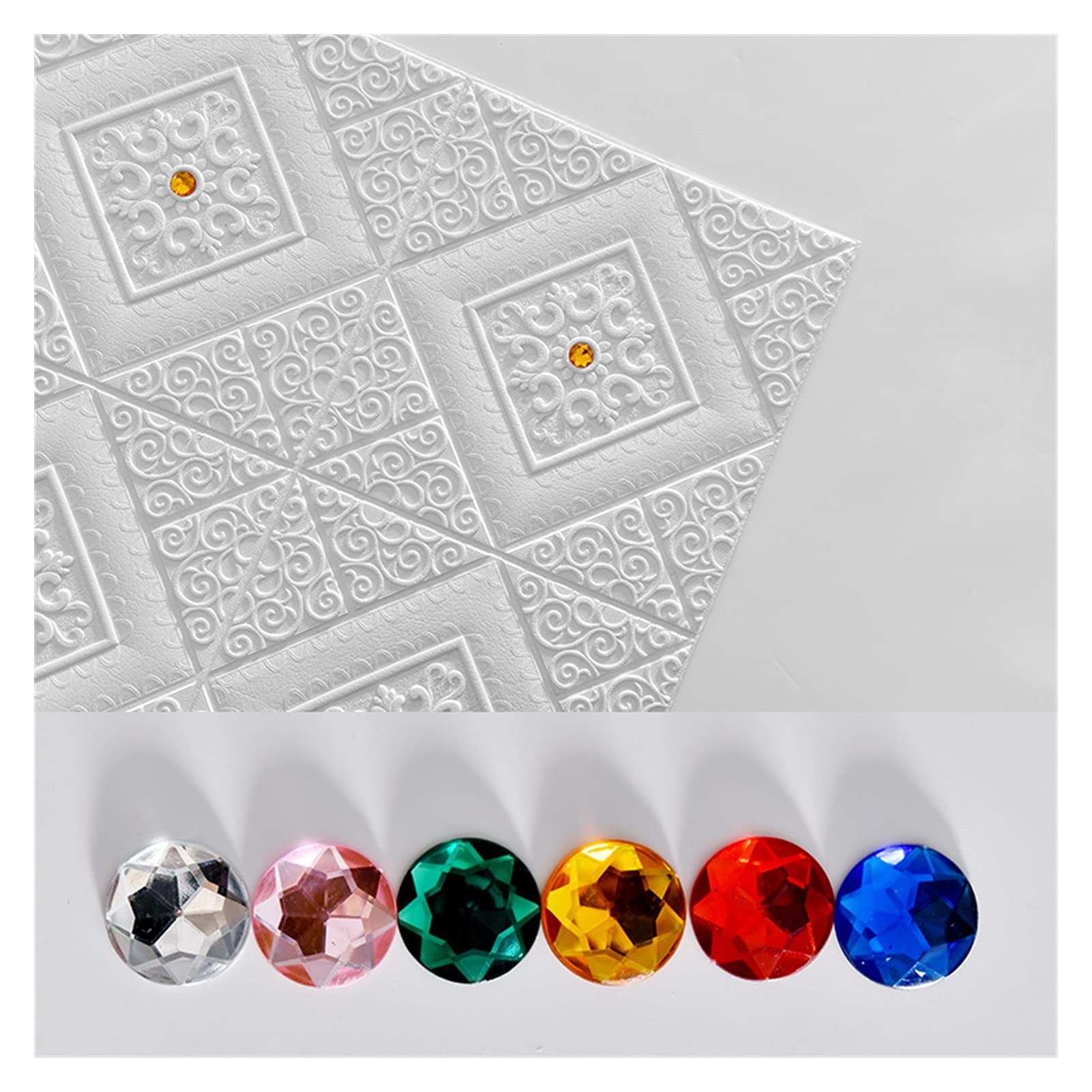 Paneles Pared Panel de pared espuma 3D grabado en relieve autoadhesivo Pegatinas techo Decoración del Dormitorio Home House Kids Sala la sala Oficina(Orange)