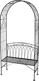 Garden Gear Black Wrought Iron Garden Arch Metal Rose Trelis