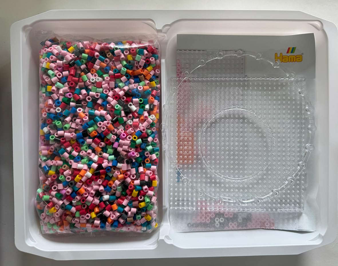 Hama Beads 7917 Peppa Wutz & Sister, Paquete Grande de Regalo con 4.000 Cuentas Midi, 2 tableros de Clavijas, Plantilla con Motivos, Papel de Planchar, Instrucciones y Anillo móvil