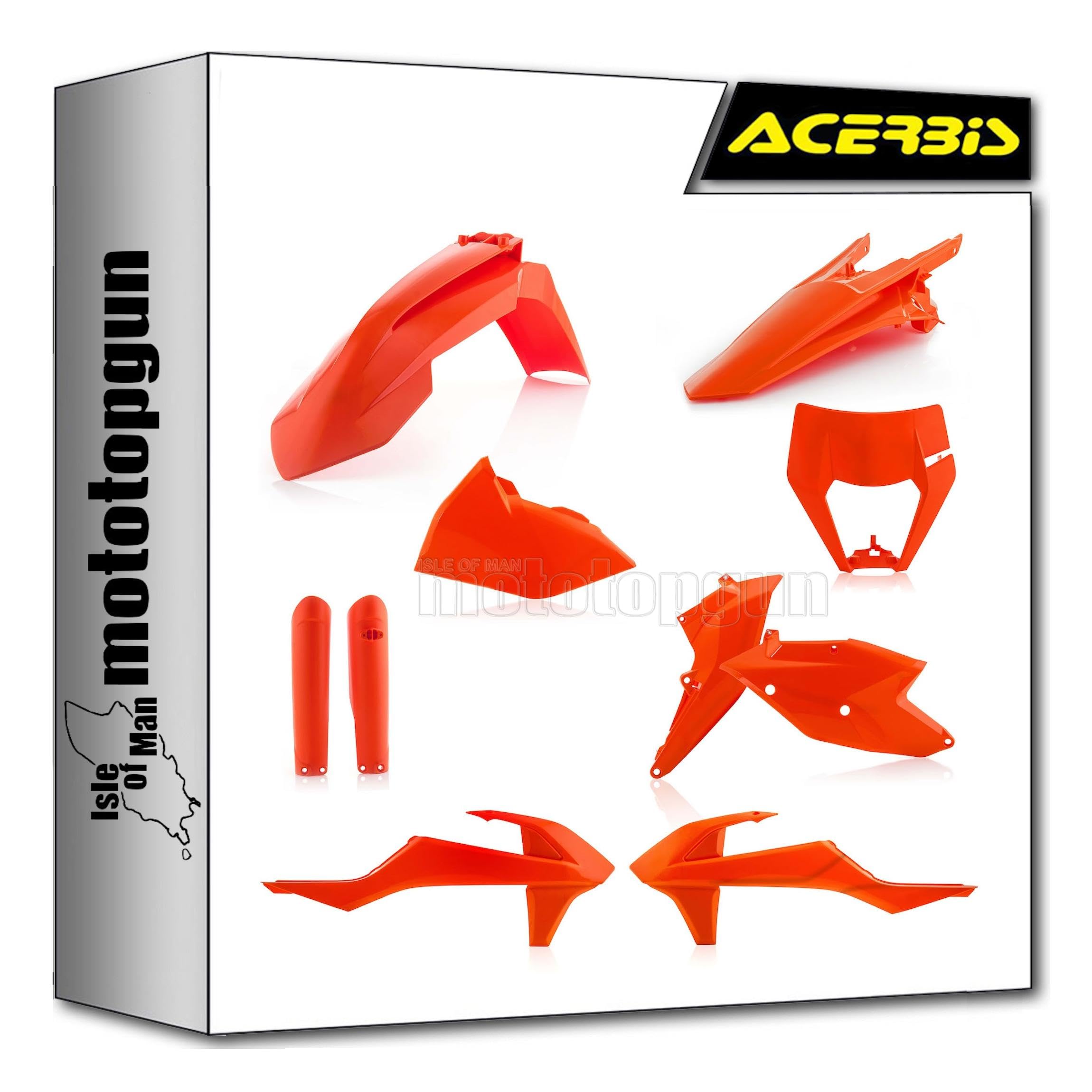 Kit cache carenage orange haut de gamme Acerbis 0023591.011.016 - 3