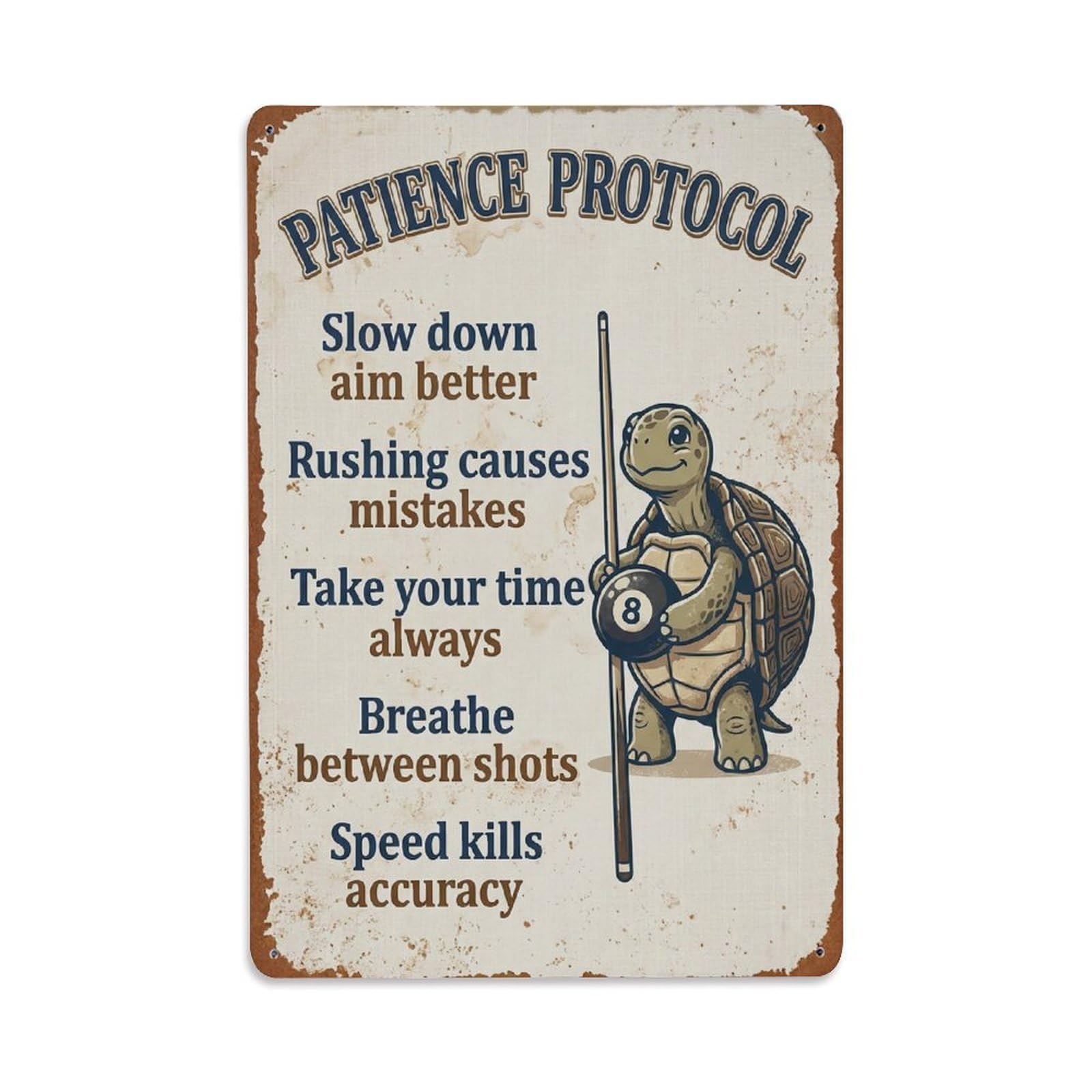 Slow Down Aim Better Rustic Hanging Metal Tin Sign